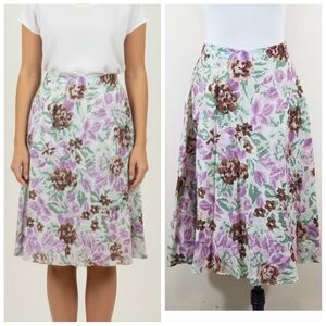 Plus size flowy ivory floral skirt with sequin details women's plus size 14